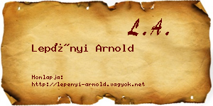 Lepényi Arnold névjegykártya